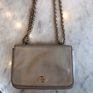 Tory Burch Leather Shoulder Bag - Tan